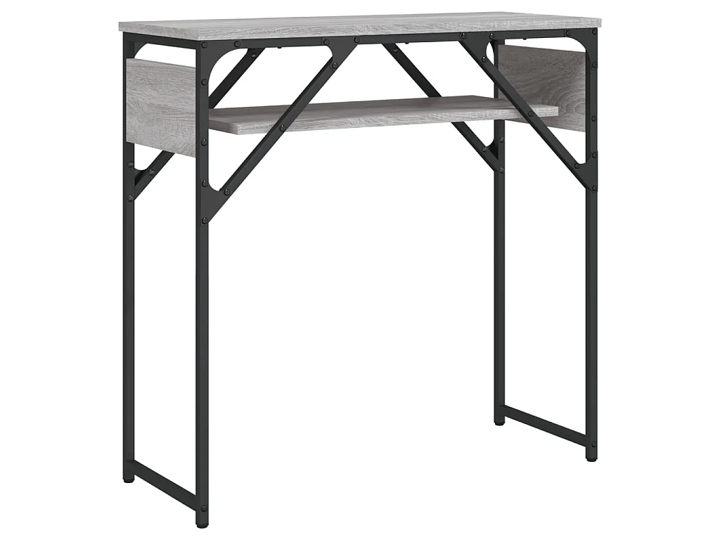 Table console avec étagère sonoma gris 75x30x75 cm