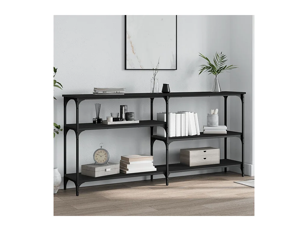 Table console noir 160x29x75 cm Bois d'ingénierie