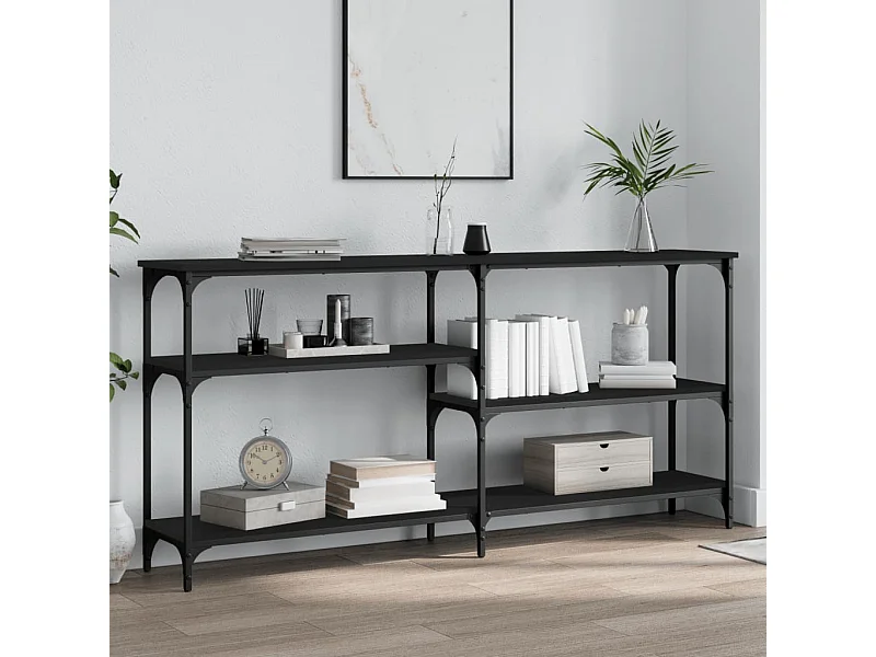 Mesa consola 160x29x75 cm derivados de madeira preto