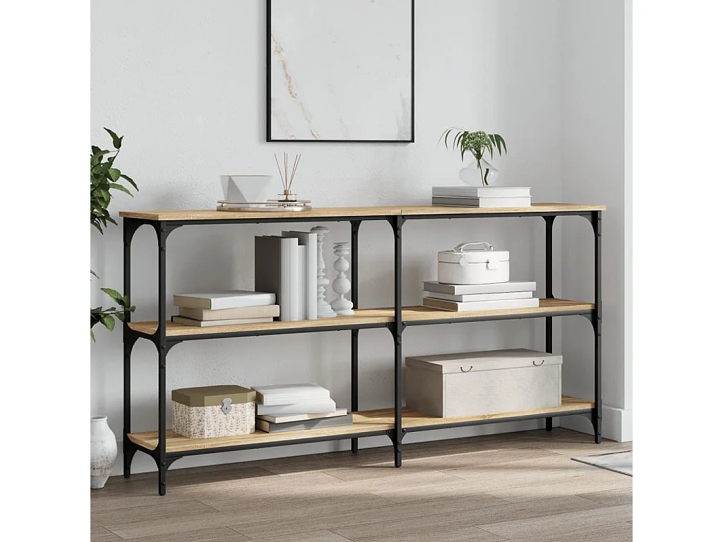 Table console chêne sonoma 150x29x75 cm bois d'ingénierie