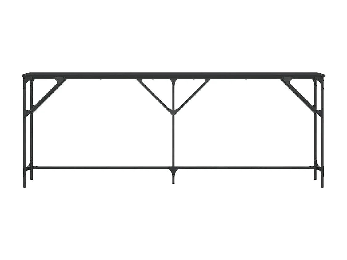 Mesa consola madera de ingeniería negra 200x29x75 cm
