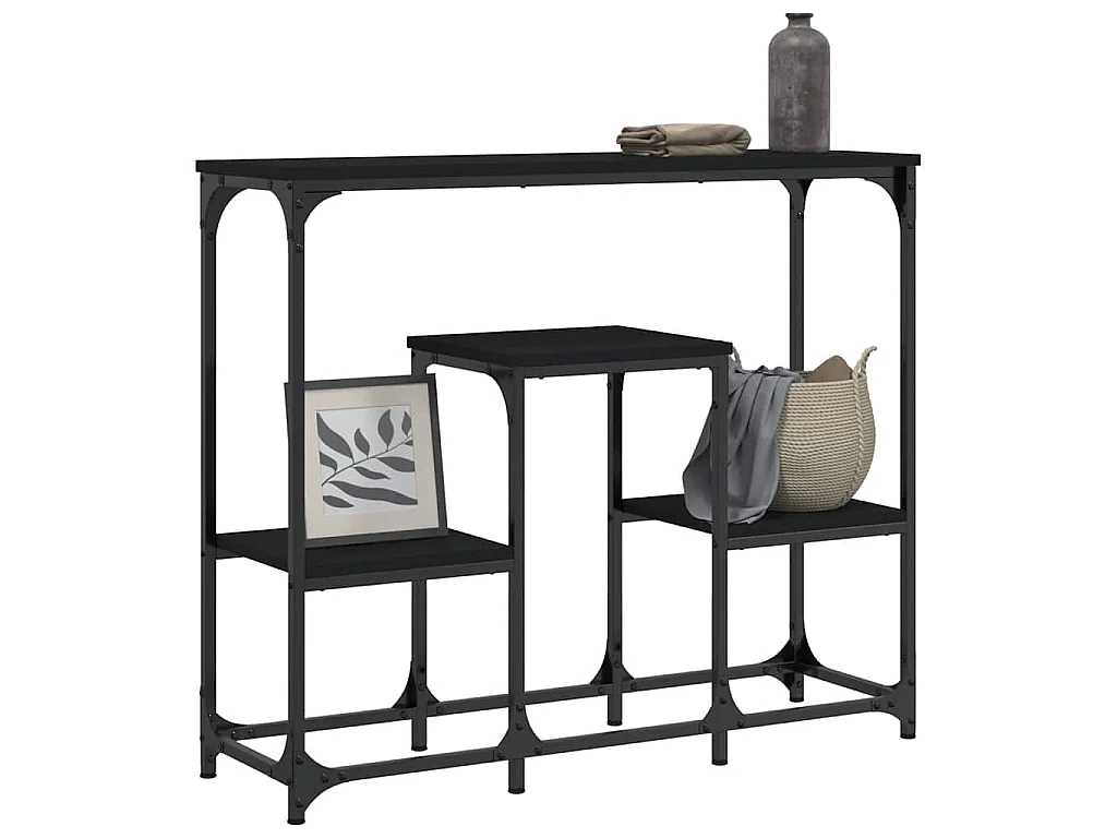 Table console noir 89,5x28x76 cm bois d'ingénierie