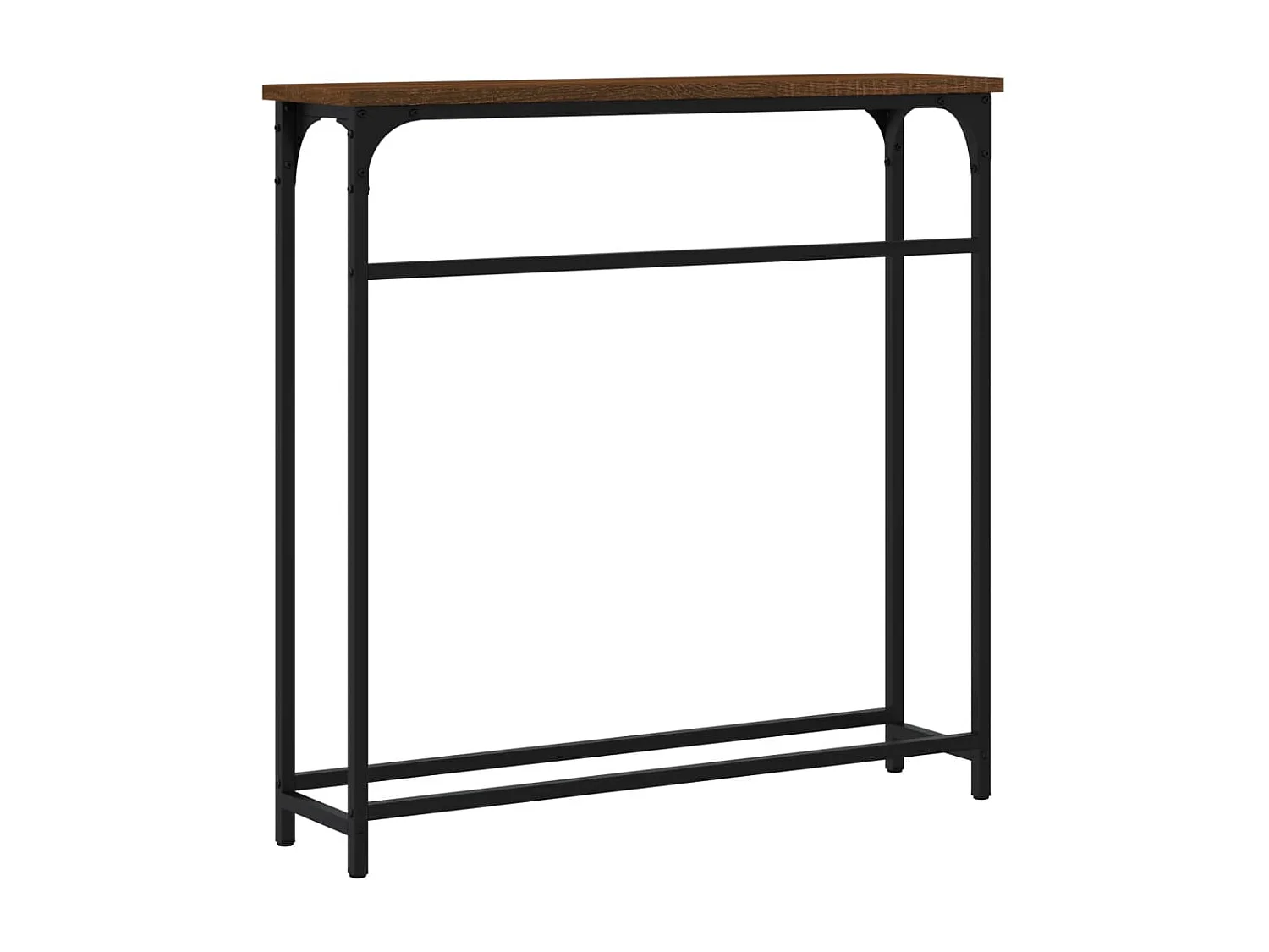 Mesa consola 75x19,5x75 cm derivados madeira carvalho castanho