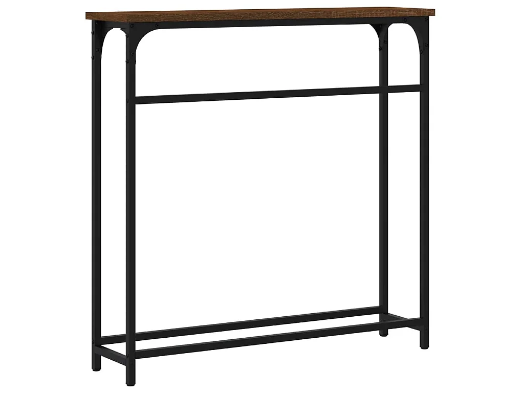 Table console chêne marron 75x19,5x75 cm bois d'ingénierie