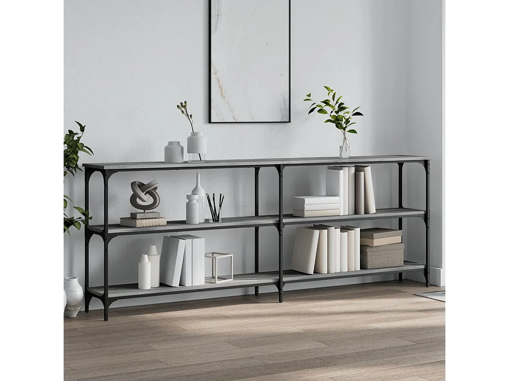Mesa consola madera de ingeniería gris Sonoma 200x29x75 cm