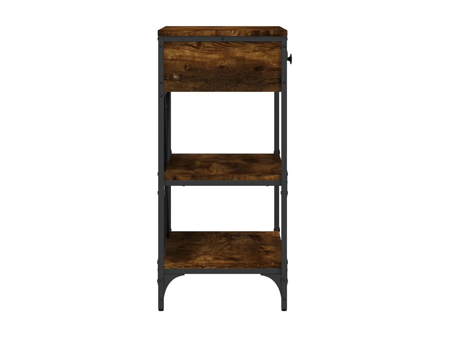 Table console chêne fumé 75x34,5x75 cm bois d'ingénierie