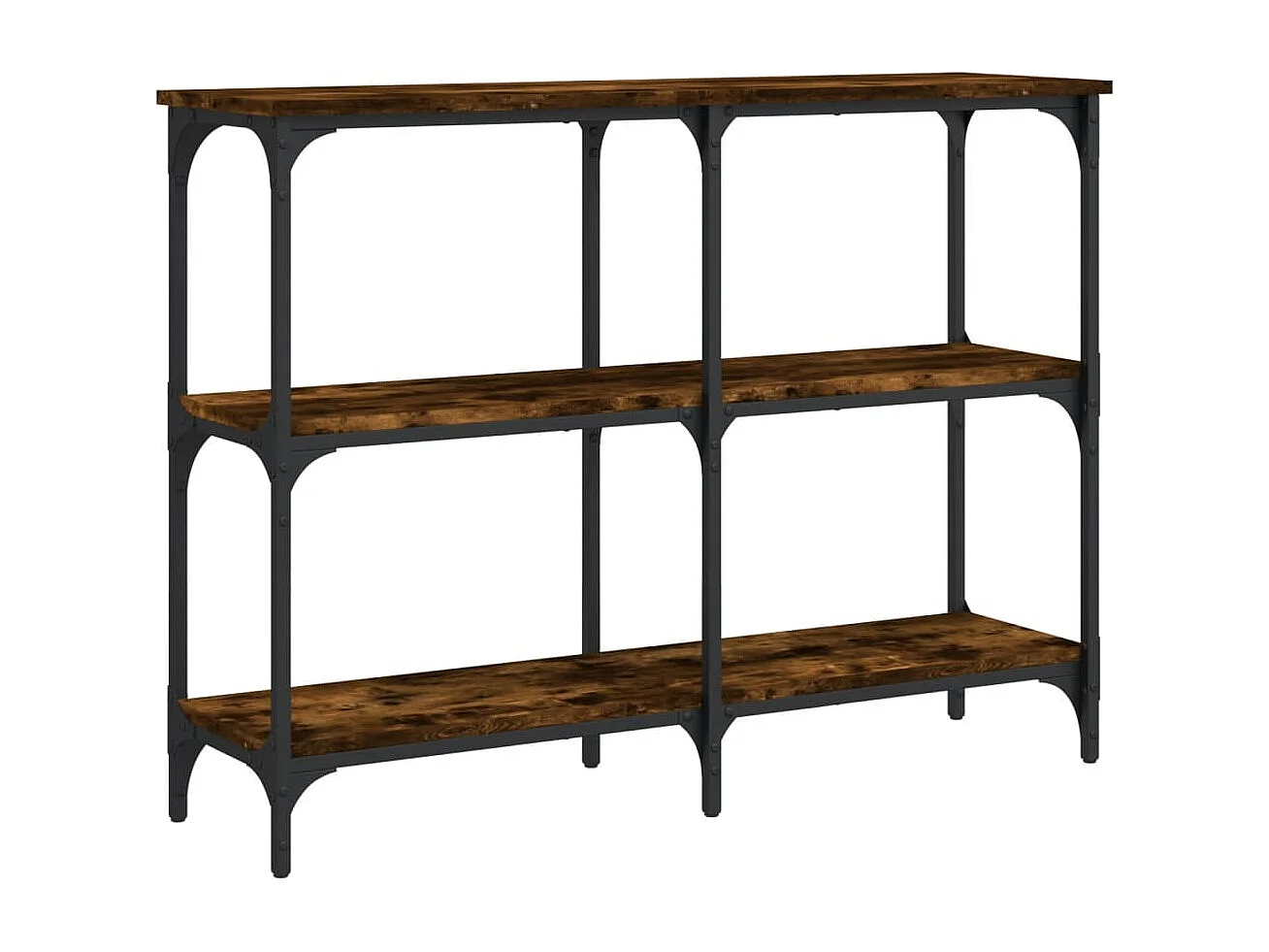 Mesa consola madera de ingeniería roble ahumado 100x29x75 cm