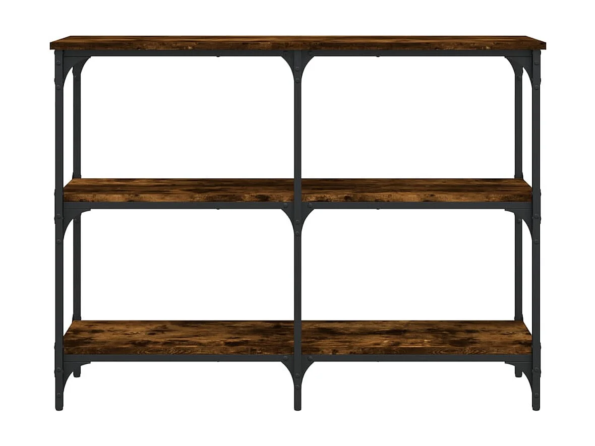 Mesa consola madera de ingeniería roble ahumado 100x29x75 cm