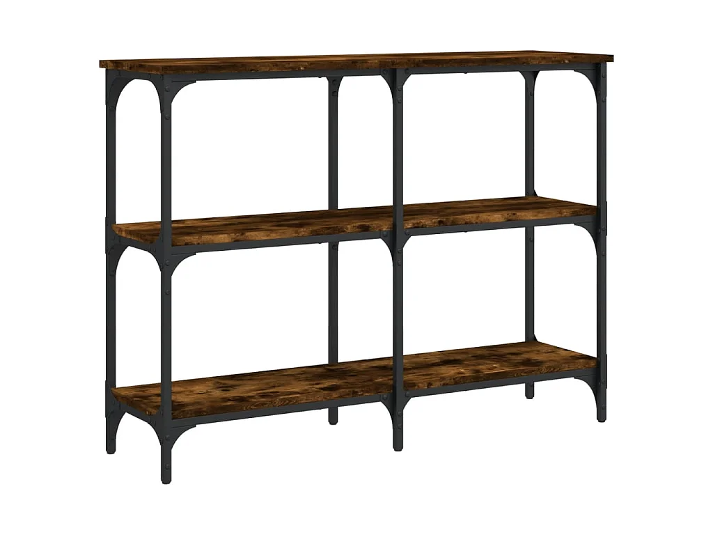 Table console chêne fumé 100x29x75 cm bois d'ingénierie