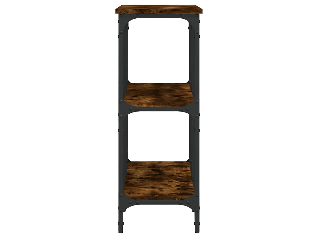 Table console chêne fumé 100x29x75 cm bois d'ingénierie