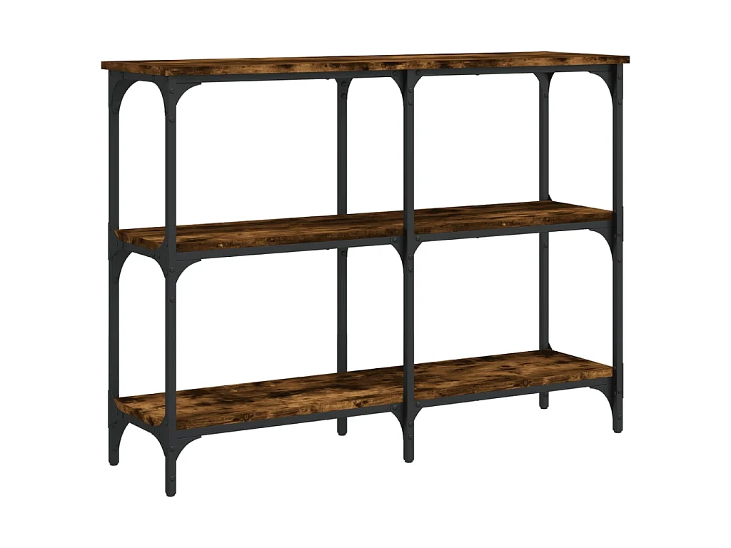 Table console chêne fumé 100x29x75 cm bois d'ingénierie