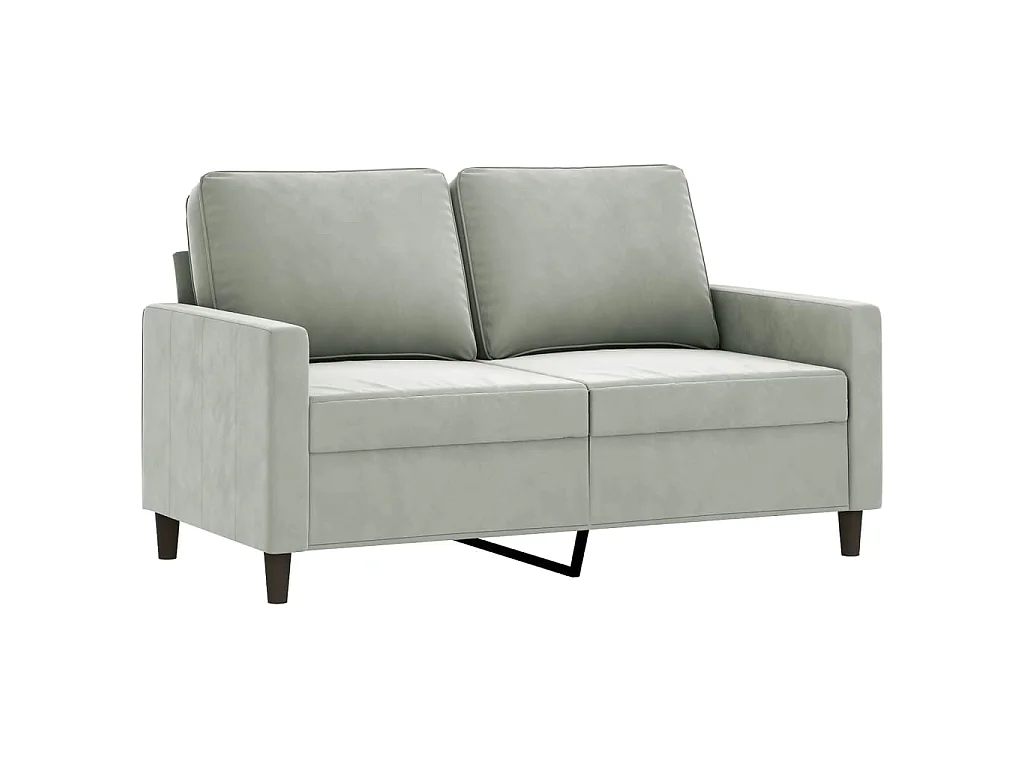 4-delige Loungeset met kussens fluweel lichtgrijs