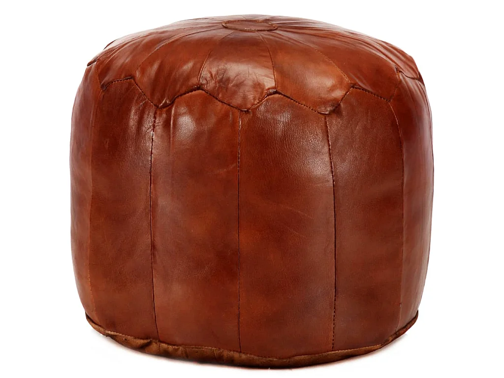 Poef 40x35 cm echt geitenleer tan