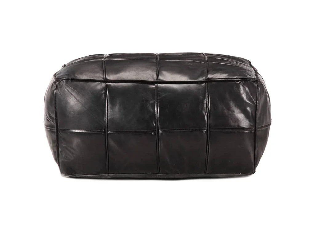 Poef 60x60x30 cm echt geitenleer zwart
