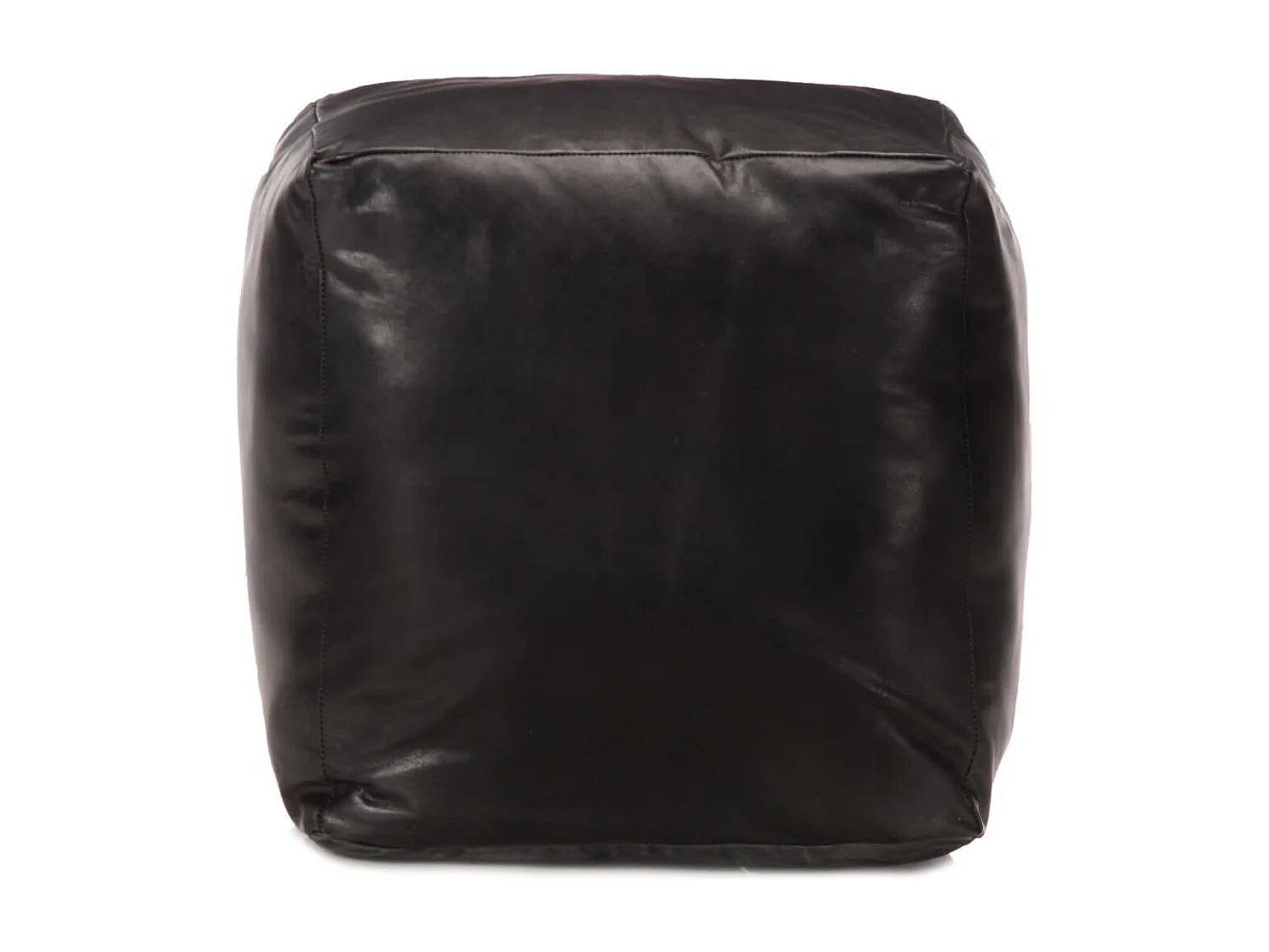Pouf Schwarz 40 x 40 x 40 cm Echtes Ziegenleder