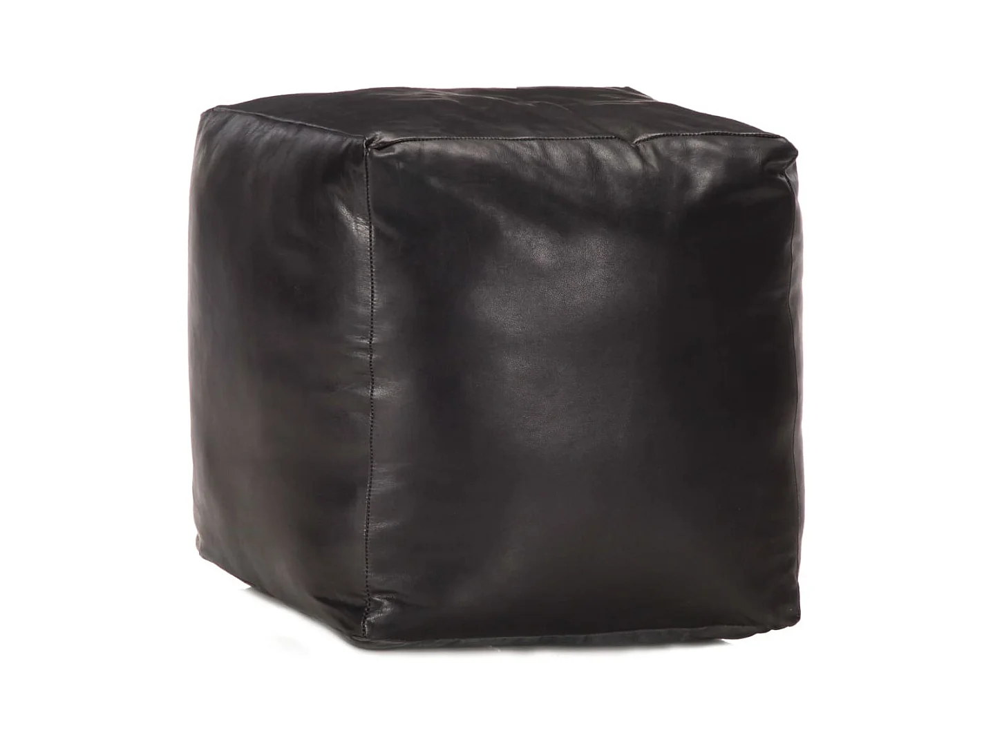 Pouf Schwarz 40 x 40 x 40 cm Echtes Ziegenleder