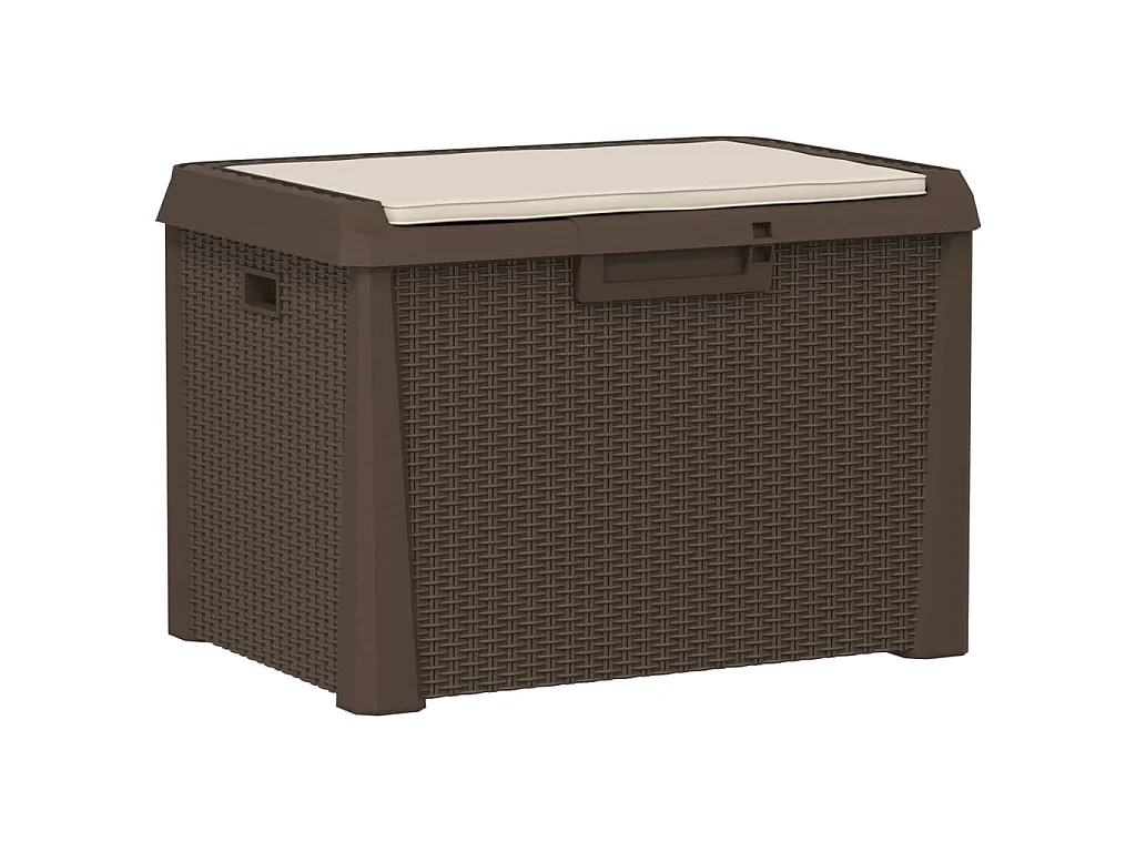 Caixa de arrumação para jardim c/ assento 125 L PP castanho
