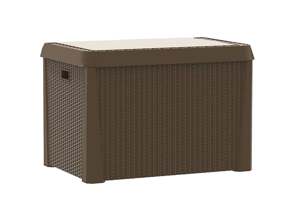 Caixa de arrumação para jardim c/ assento 125 L PP castanho