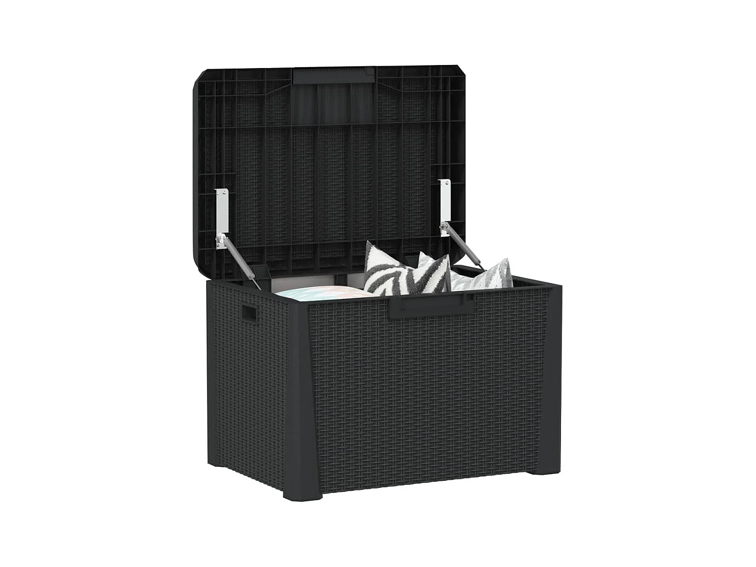 Gartentruhe mit Sitzkissen Anthrazit 125 L PP