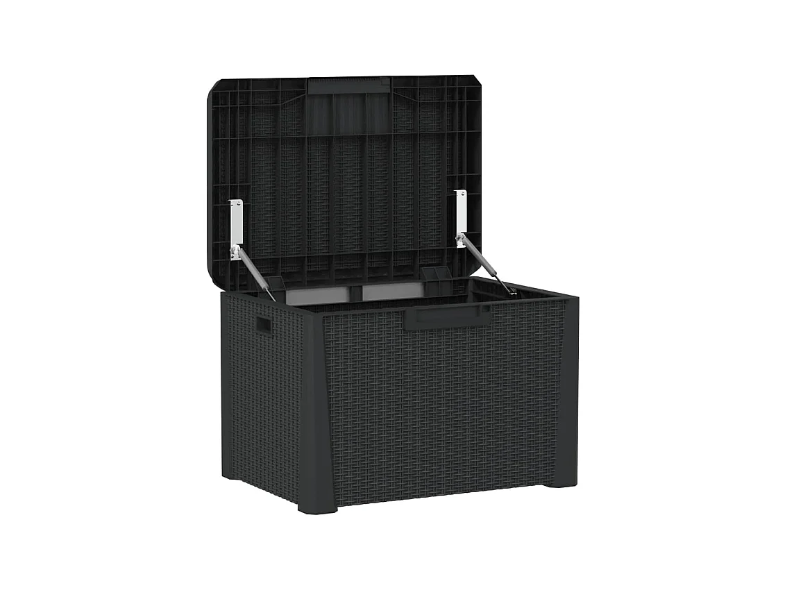 Gartentruhe mit Sitzkissen Anthrazit 125 L PP