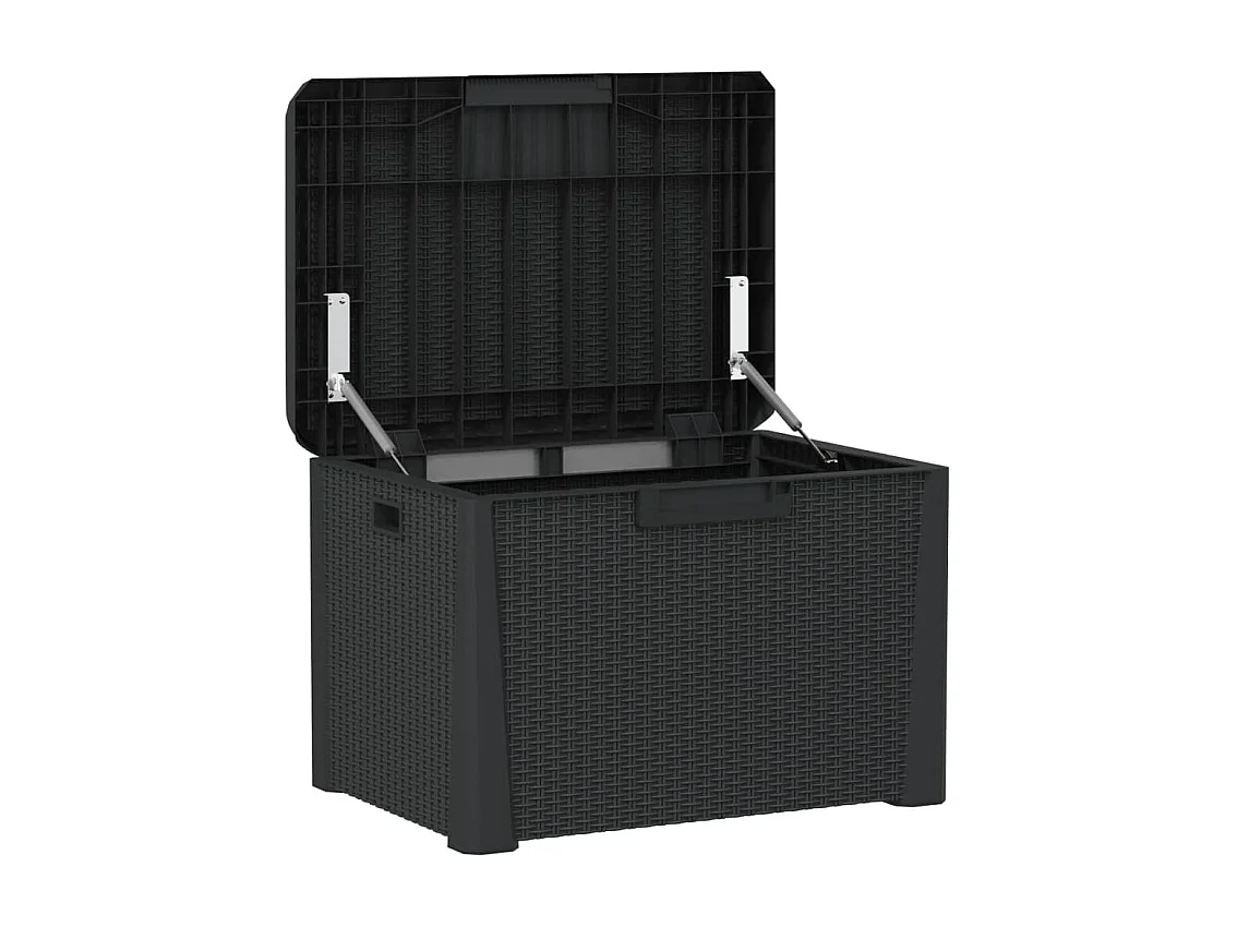 Boîte de rangement jardin coussin de siège anthracite 125 L PP