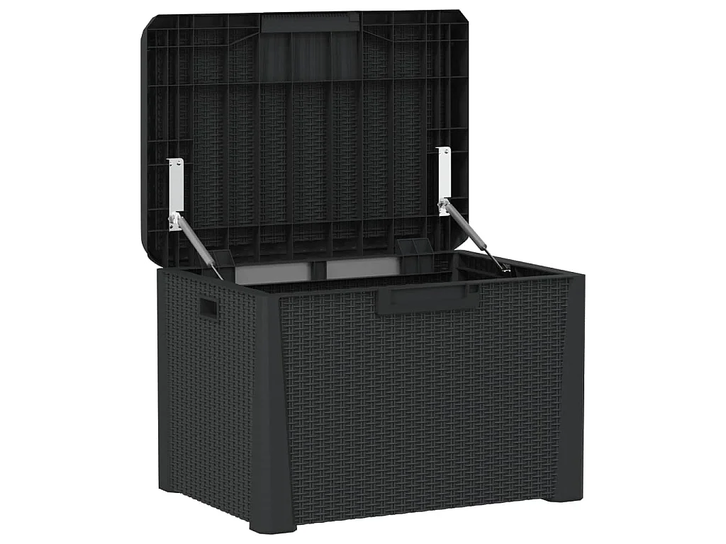 Boîte de rangement jardin coussin de siège anthracite 125 L PP
