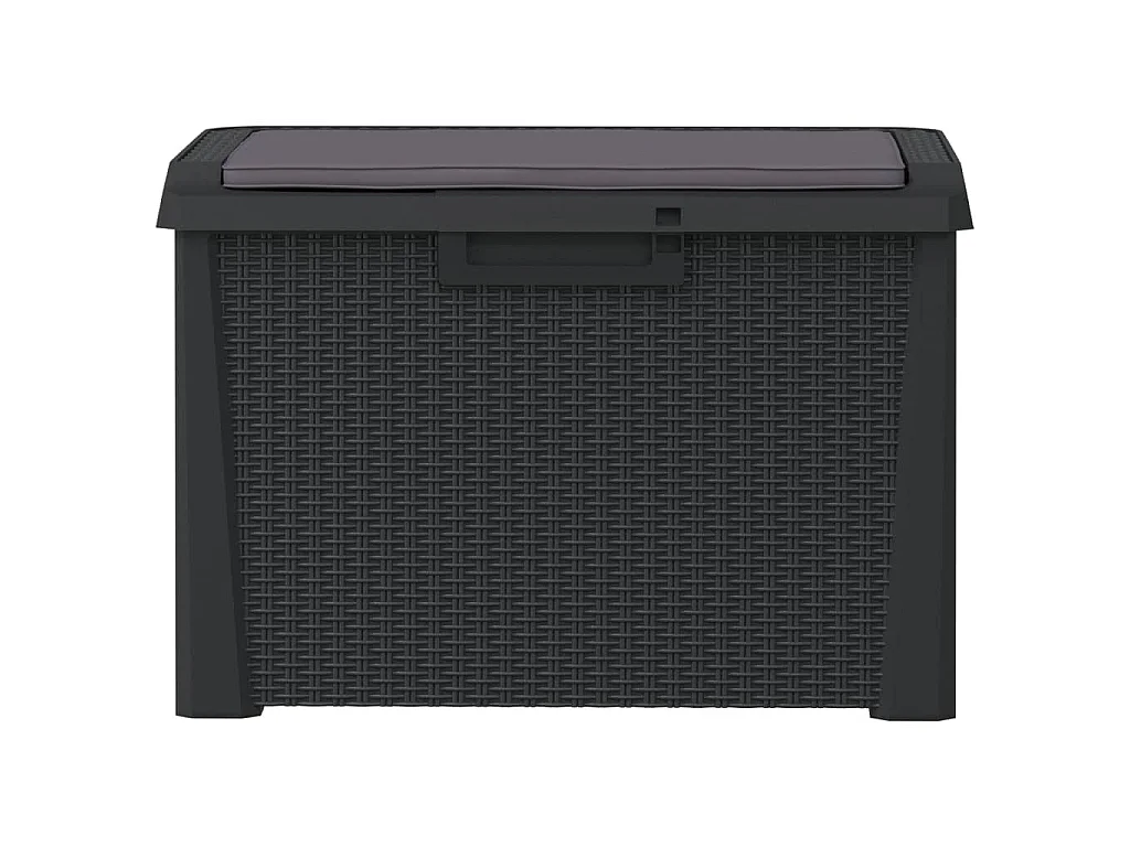 Boîte de rangement jardin coussin de siège anthracite 125 L PP