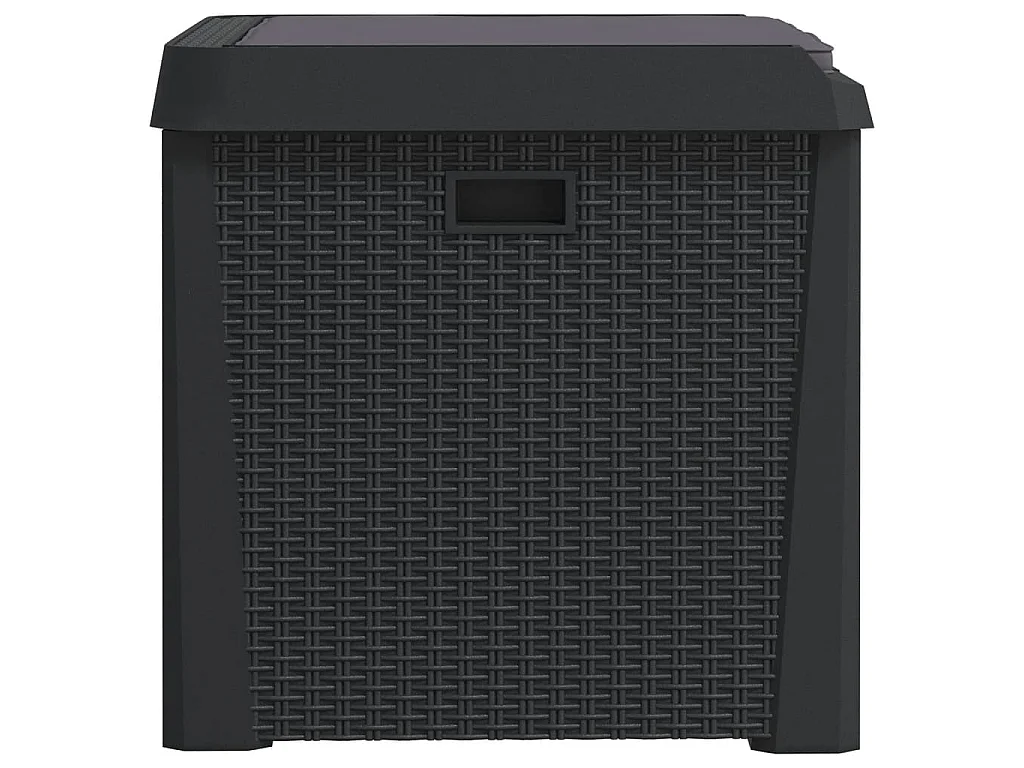 Boîte de rangement jardin coussin de siège anthracite 125 L PP