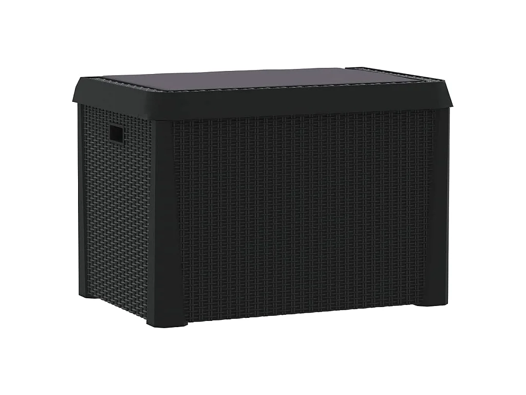 Boîte de rangement jardin coussin de siège anthracite 125 L PP