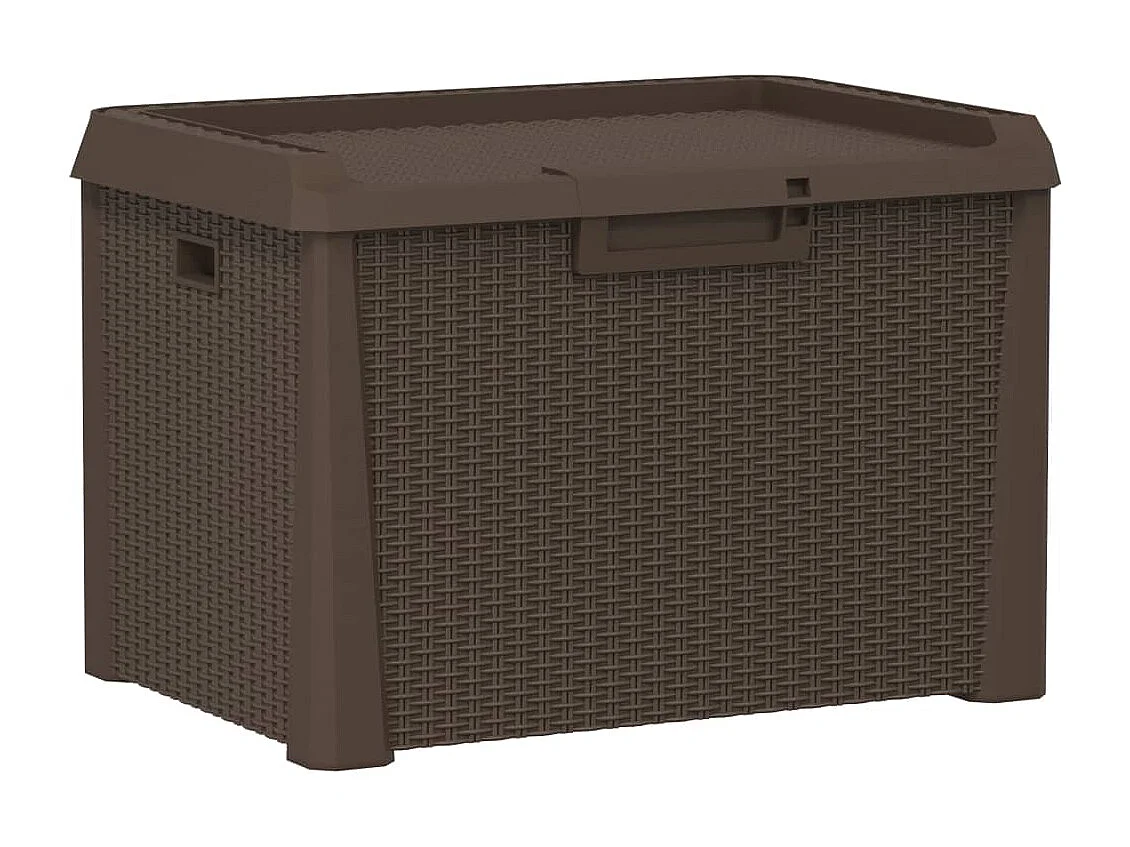 Boîte de rangement de jardin marron 125 L PP
