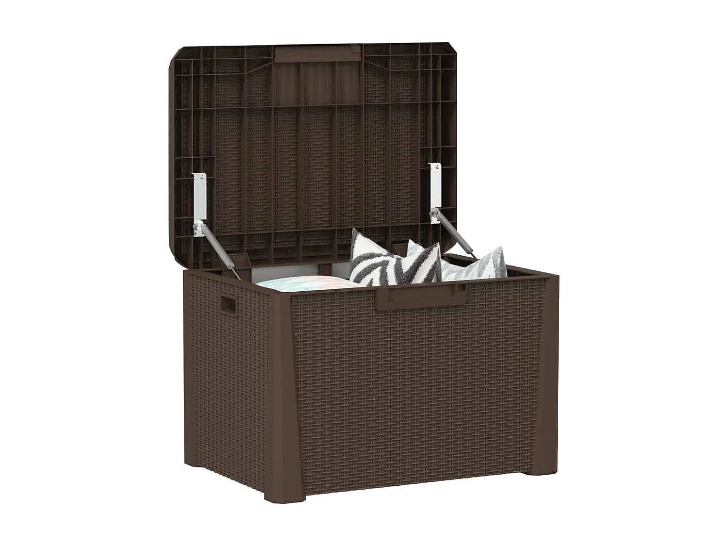 Boîte de rangement de jardin marron 125 L PP