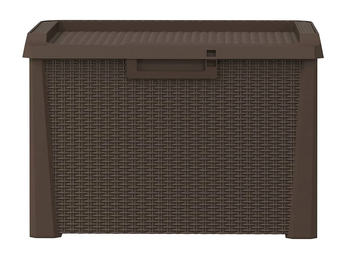 Boîte de rangement de jardin marron 125 L PP
