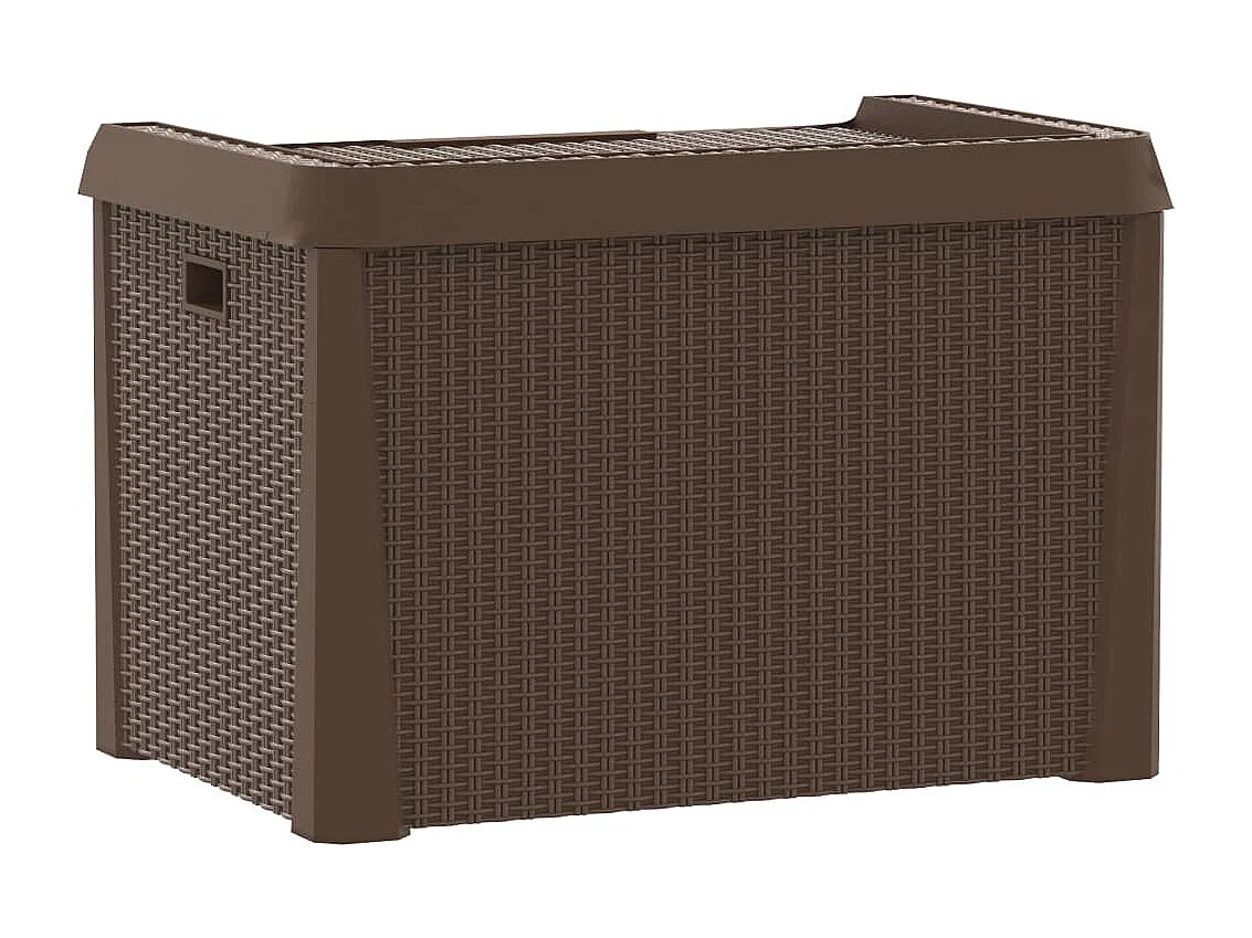 Boîte de rangement de jardin marron 125 L PP