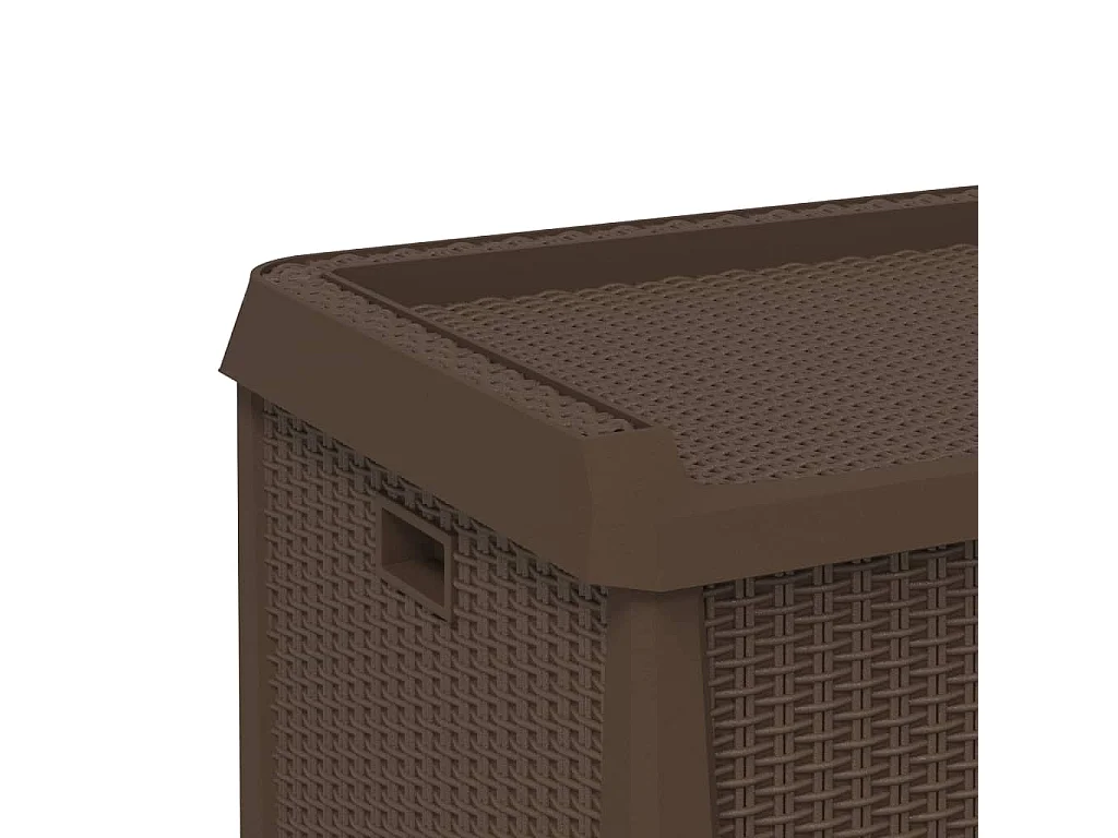 Boîte de rangement de jardin marron 125 L PP