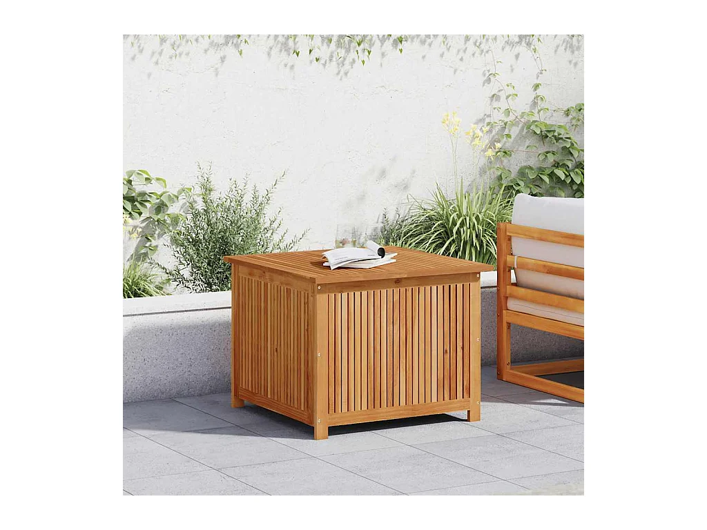 Boîte de rangement de jardin 75x75x58 cm bois massif d'acacia