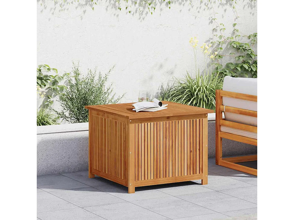 Boîte de rangement de jardin 75x75x58 cm bois massif d'acacia