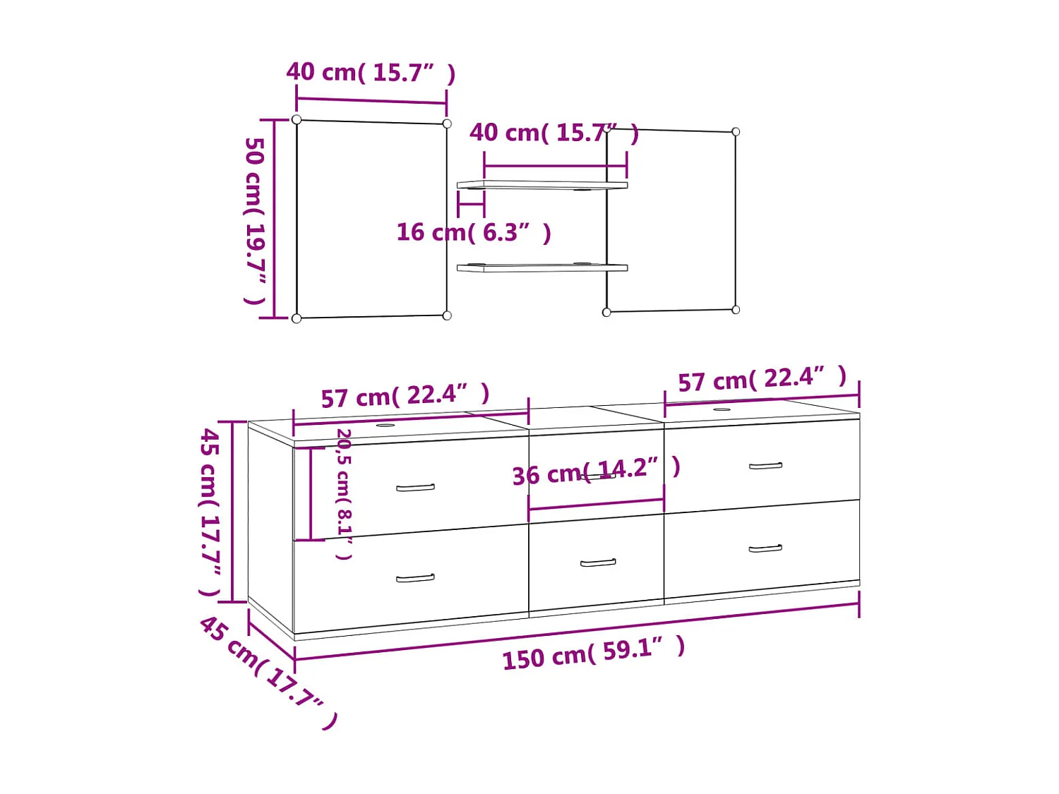 Ensemble de meubles salle de bain 5 pcs chêne bois d'ingénierie