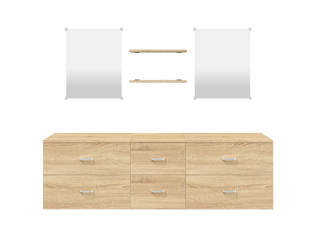 Ensemble de meubles salle de bain 5 pcs chêne bois d'ingénierie