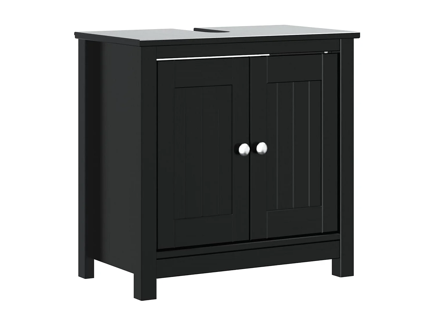 Meuble de salle de bain BERG noir 60x34x59 cm bois pin massif