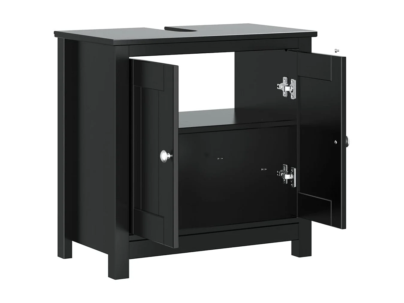 Meuble de salle de bain BERG noir 60x34x59 cm bois pin massif