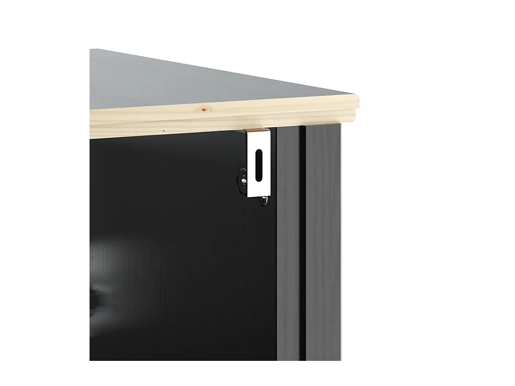 Meuble de salle de bain BERG noir 60x34x59 cm bois pin massif