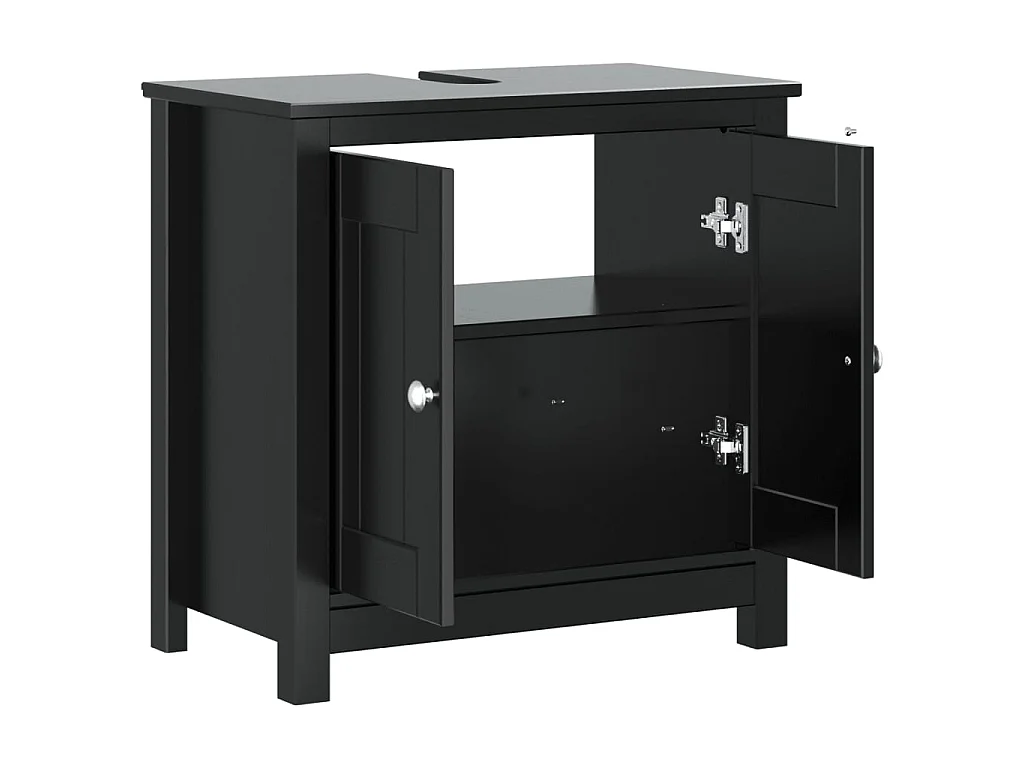 Wastafelkast BERG 60x34x59 cm massief grenenhout zwart