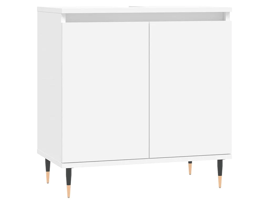 Set di Mobili da Bagno 3 pz Bianco in Legno Multistrato