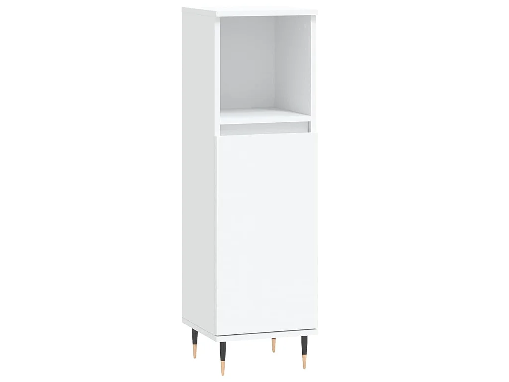 Set di Mobili da Bagno 3 pz Bianco in Legno Multistrato