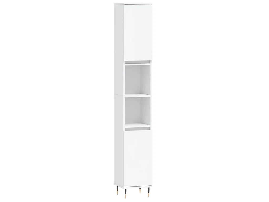 Set di Mobili da Bagno 3 pz Bianco in Legno Multistrato