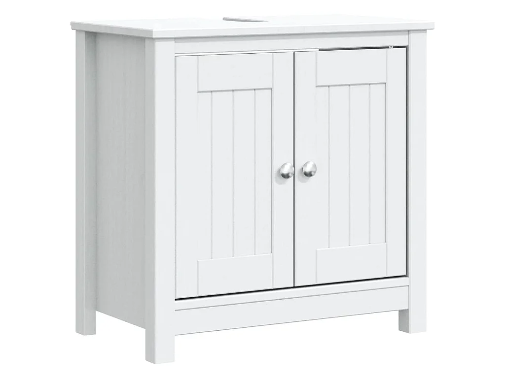 Wastafelkast BERG 60x34x59 cm massief grenenhout wit