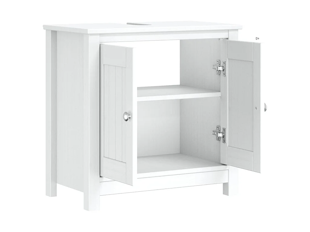 Wastafelkast BERG 60x34x59 cm massief grenenhout wit