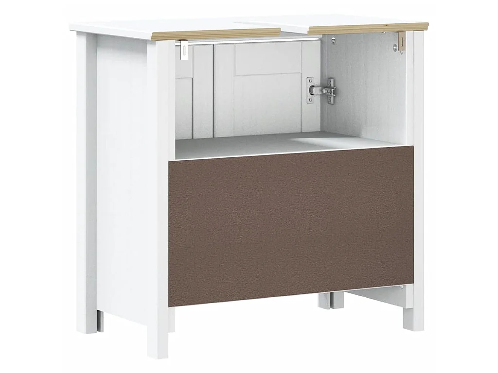 Wastafelkast BERG 60x34x59 cm massief grenenhout wit