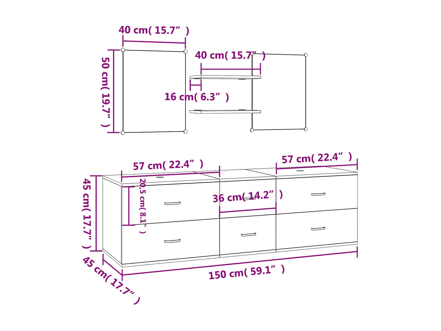 Ensemble de meubles salle de bain 5 pcs noir bois d'ingénierie
