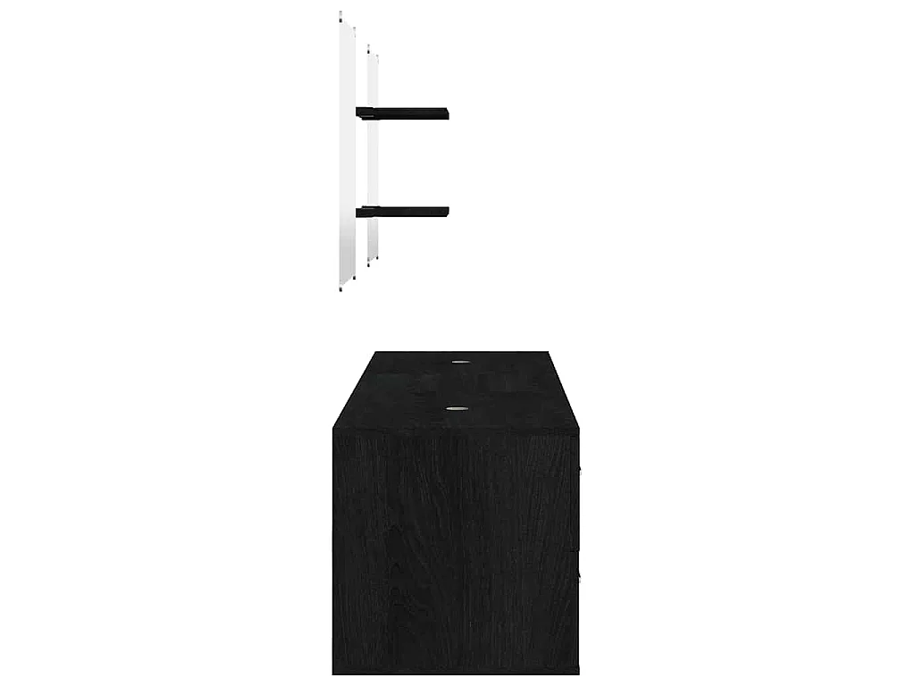 Ensemble de meubles salle de bain 5 pcs noir bois d'ingénierie